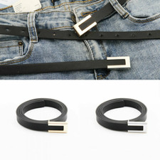 PU Leather Strap Belt Women Belt Chic Gold Geometric Metal Buckle Belt 100 1.4