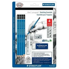 NEW: STAEDTLER Mars Lumograph 8pc Sketching / Drawing Set (Made in Germany)