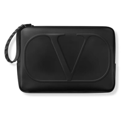 VALENTINO GARAVANI / ケース/--/BLK/メンズ Valentino Garavani Beauty Black Canvas Travel Makeup Bag Dopp Case