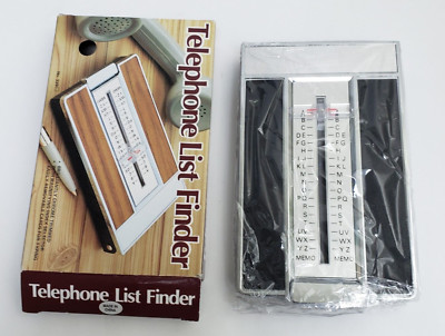Vintage Telephone List Finder Desk Index Directory Passwords Black Chrome New