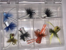 Lot 8 Fly Fishing Flies Colorful Fish Poppers New!