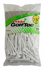 Pride Golf Tee, 2-3/4-Inch Deluxe Tee, 100 Count, White