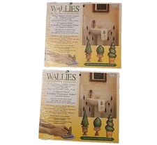 2 Sets Topiary Shrubs Wallies Wallpaper Cut Outs  5" Pre-pasted Washable SEALED