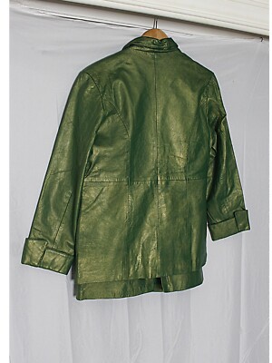 ジャケット・アウター 90s A-2 Green leather jacket sullen 90s Green Leather Jacket | S - Lucky Vintage