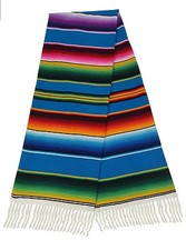 203 Sarape Mexico Saltillo Blanket Turquoise Original Classic Throw Yoga Mat New