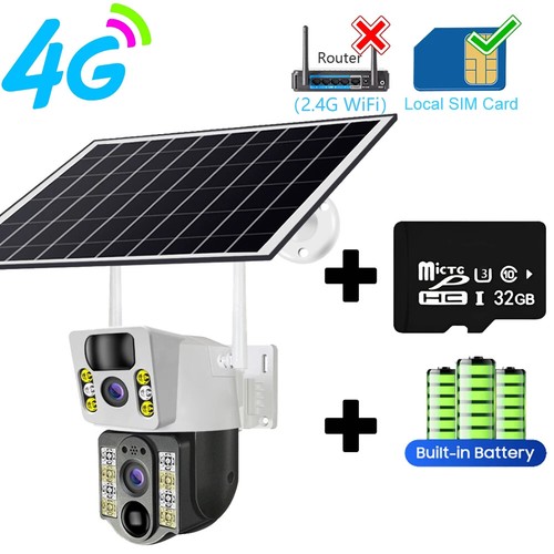 Solar Camera Outdoor Waterproof 4G Sim Card 2.4G WIFI Network CCTV Surveillance - Picture 29 of 31