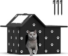 Outdoor Cat House Weatherproof Large Feral Cat House for Winter Collapsible