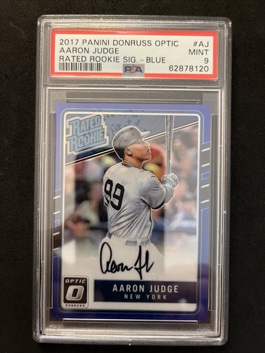 2017 Donruss Optic - Rated Rookie Auto Aaron Judge Blue Prizm RC  40/75 PSA 9 🔥