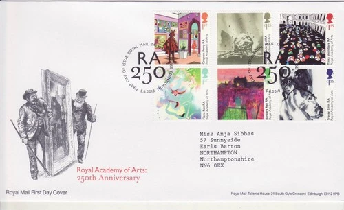 GB Stamps First Day Cover Royal Academy of Arts, painting, RA, gallery SHS 2018