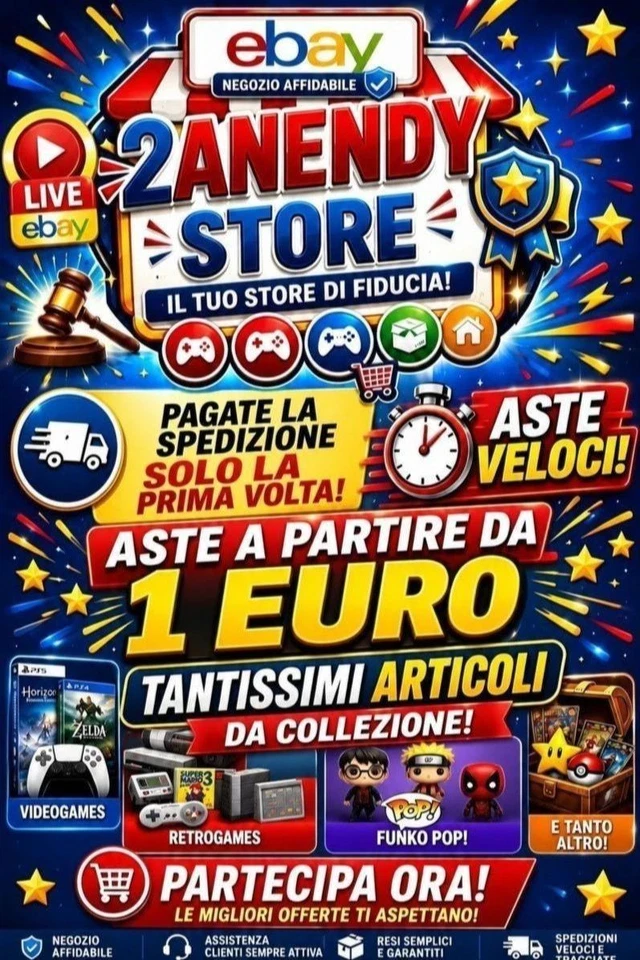 🔥 2ANENDY STORE LIVE – ASTE VELOCI & TANTISSIMI ARTICOLI DA COLLEZIONE! 🎮