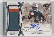 2012 Topps Prime Level IV Auto Patch 3/15 Lamar Miller #PIV-LM Patch Auto 0c6