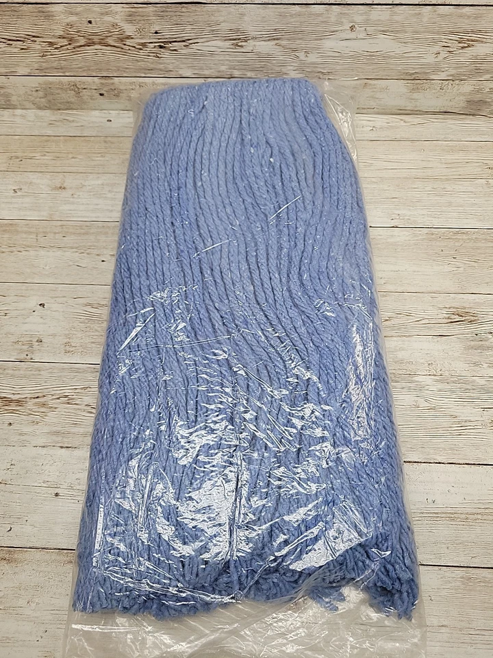 Affex O'dell AF-1820 Blue 4-Ply Cotton Blend Cut End Single Packed Wet Mop (12) - Image 3 of 4