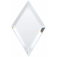 Plymor 2" x 4" Diamond-Shaped, 3mm Thick Beveled Glass Mirror