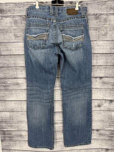 BKE Buckle Tyler Jeans Men 32R 32x31 Thick Stitch Fade Stretch Straight - Picture 3 of 5