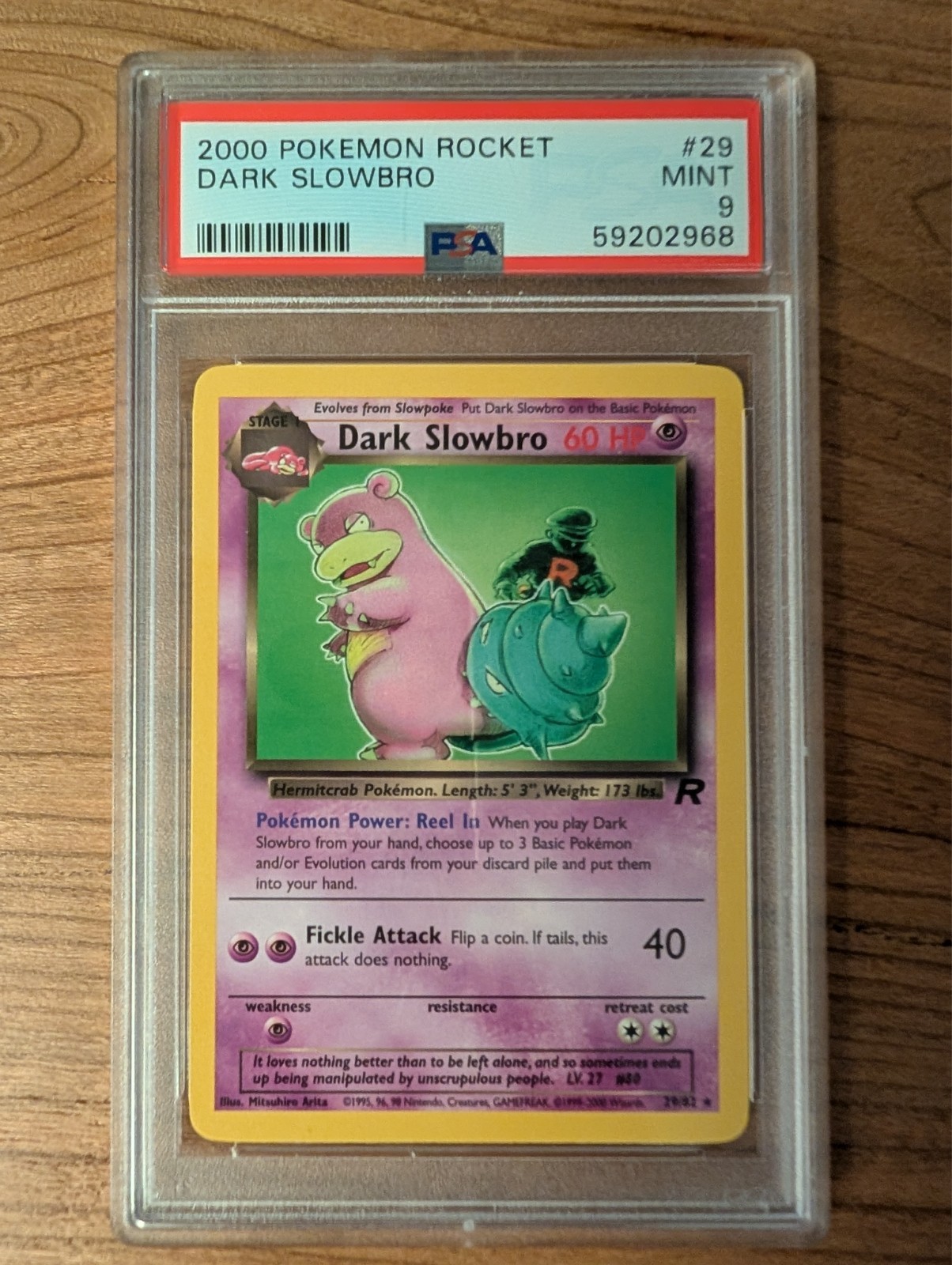 PSA 9 Dark Slowbro 29/82 Team Rocket Regular Graded Pokemon Card