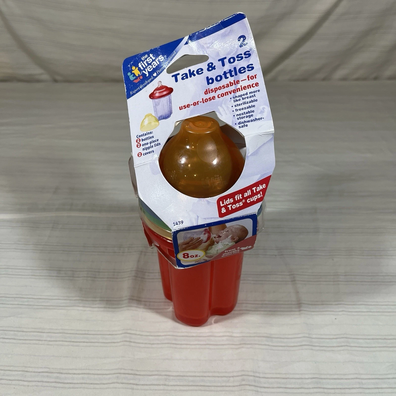 Vintage Take & Toss Bottles Set of 2 8oz Dishwasher Safe PVC Free 2004 New T1