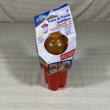 Vintage Take & Toss Bottles Set of 2 8oz Dishwasher Safe PVC Free 2004 New T1