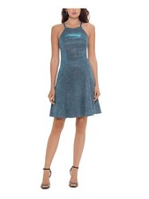 BETSY  ADAM Womens Turquoise Mini Party Fit  Flare Dress 4