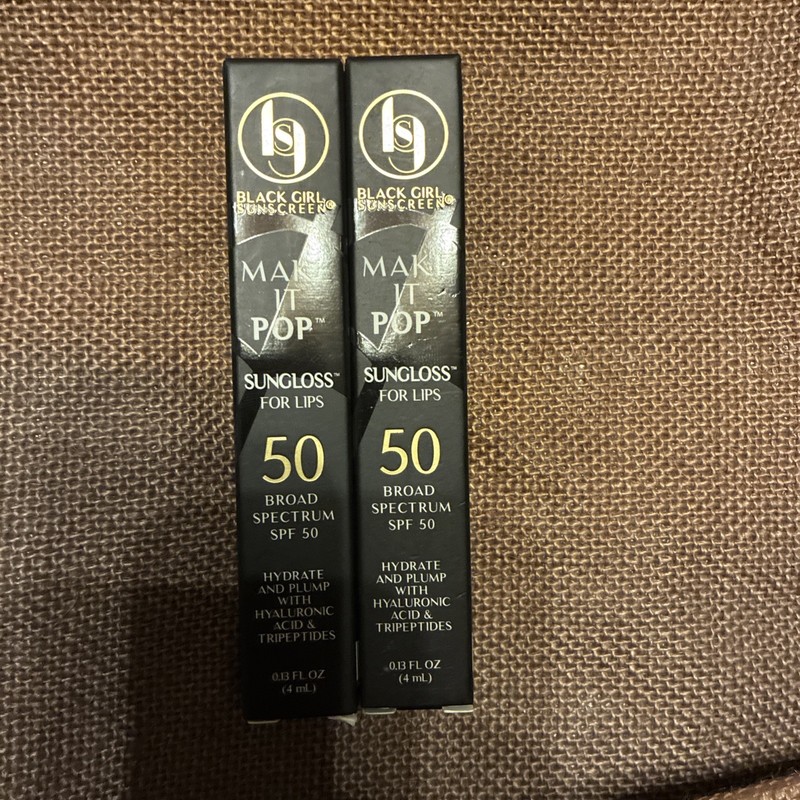 2-Black Girl Sunscreen Make It Pop Sun Gloss Lip Gloss - SPF 50, Clear Skyes