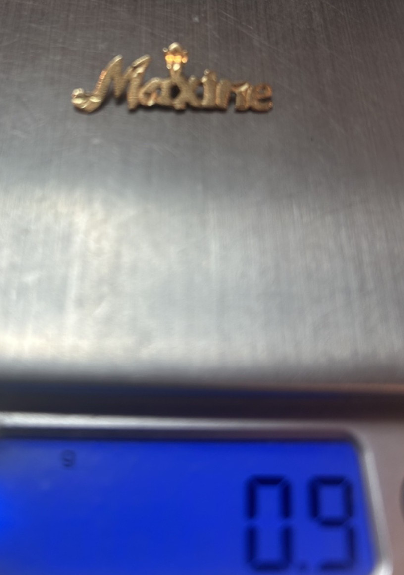 Small Solid 14K Gold Personalized Script Necklace… - image 1