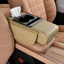 5-in-1 Car Armrest Box Mat with Tissue Slot and Cup Holder
