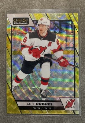 2023-24 O-Pee-Chee Platinum - Jack Hughes #10 Neon Yellow Surge