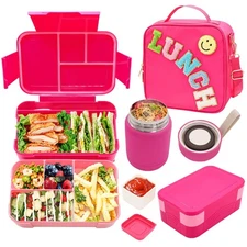 Bento Lunch Box Set for Kids with 10oz Thermo Food Jar, Leak-Proof Lunch Cont...