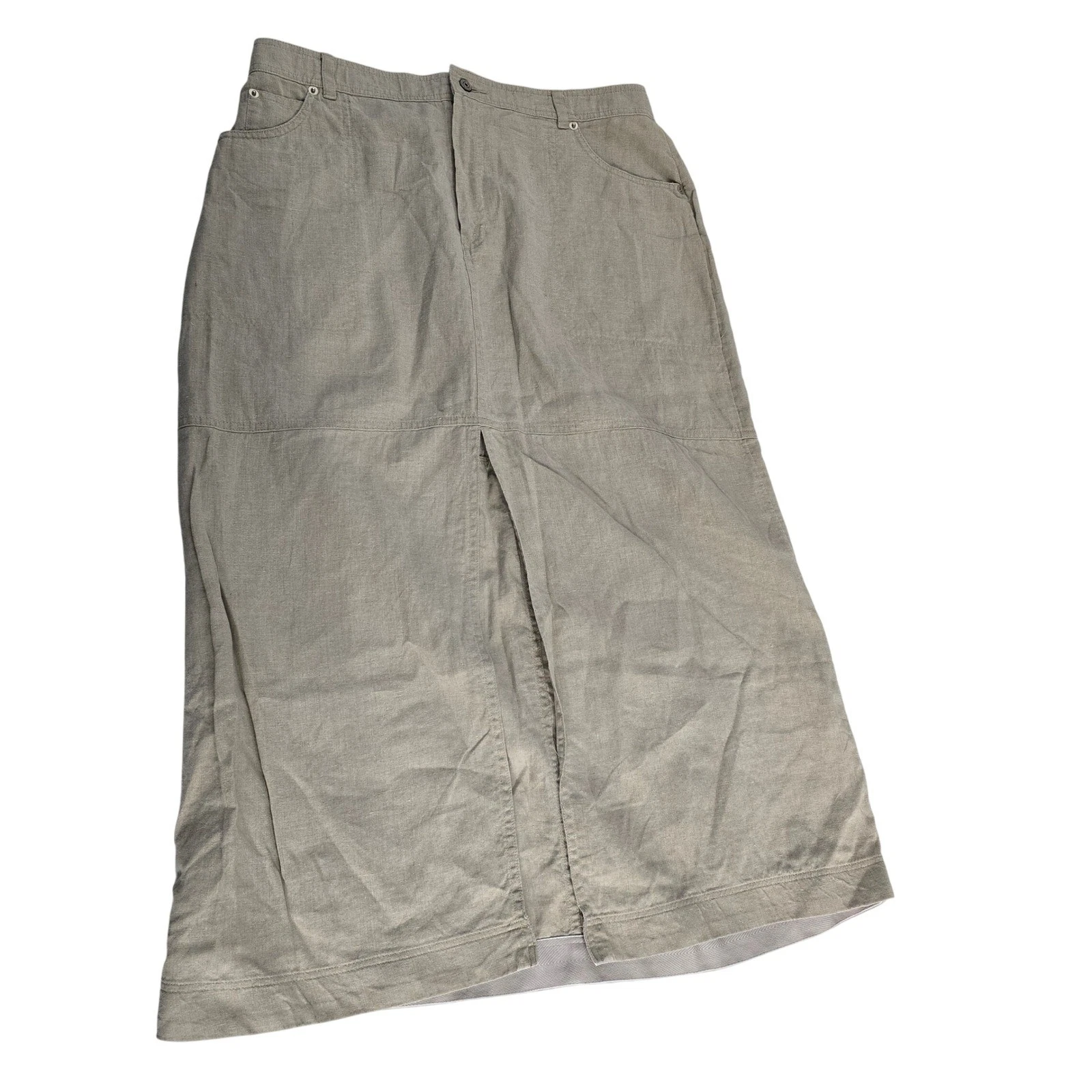 Nicole Miller Women's Linen Blend Maxi Skirt Elastic Waist Midi Skirt Beige XL
Opens in a new window