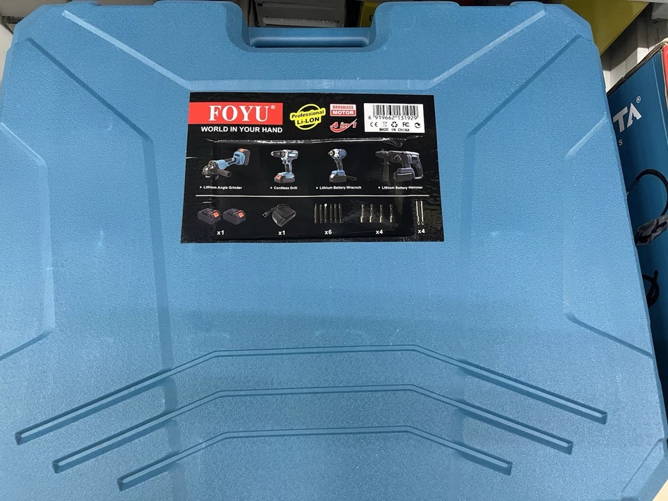 Kit 4in1 Trapano avvitatore,impulsi,smerigliatrice,tassellatore,2x4Ah,caricatore - Immagine 3 di 3