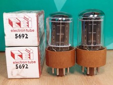 Pair of CBS-Hytron (CEI lbl) 5692 Brown Base NOS NIB Vacuum Tubes