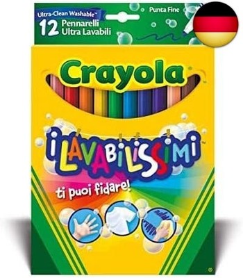  CRAYOLA - 12 Filzstifte Kinder Auswaschbar, Filzstiften mit Feiner Spitze, 