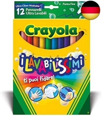 CRAYOLA - 12 Filzstifte Kinder Auswaschbar, Filzstiften mit Feiner Spitze,