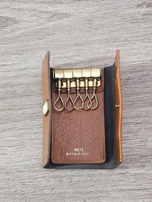 Vintage Rolfs Buffalo Calf Leather Key Holder Organizer Tri Fold Key Wallet