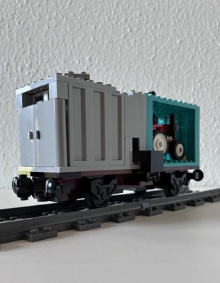 Lego Containerwagen mit Power Up Nabe für Set 60509 Hafen Güterzug