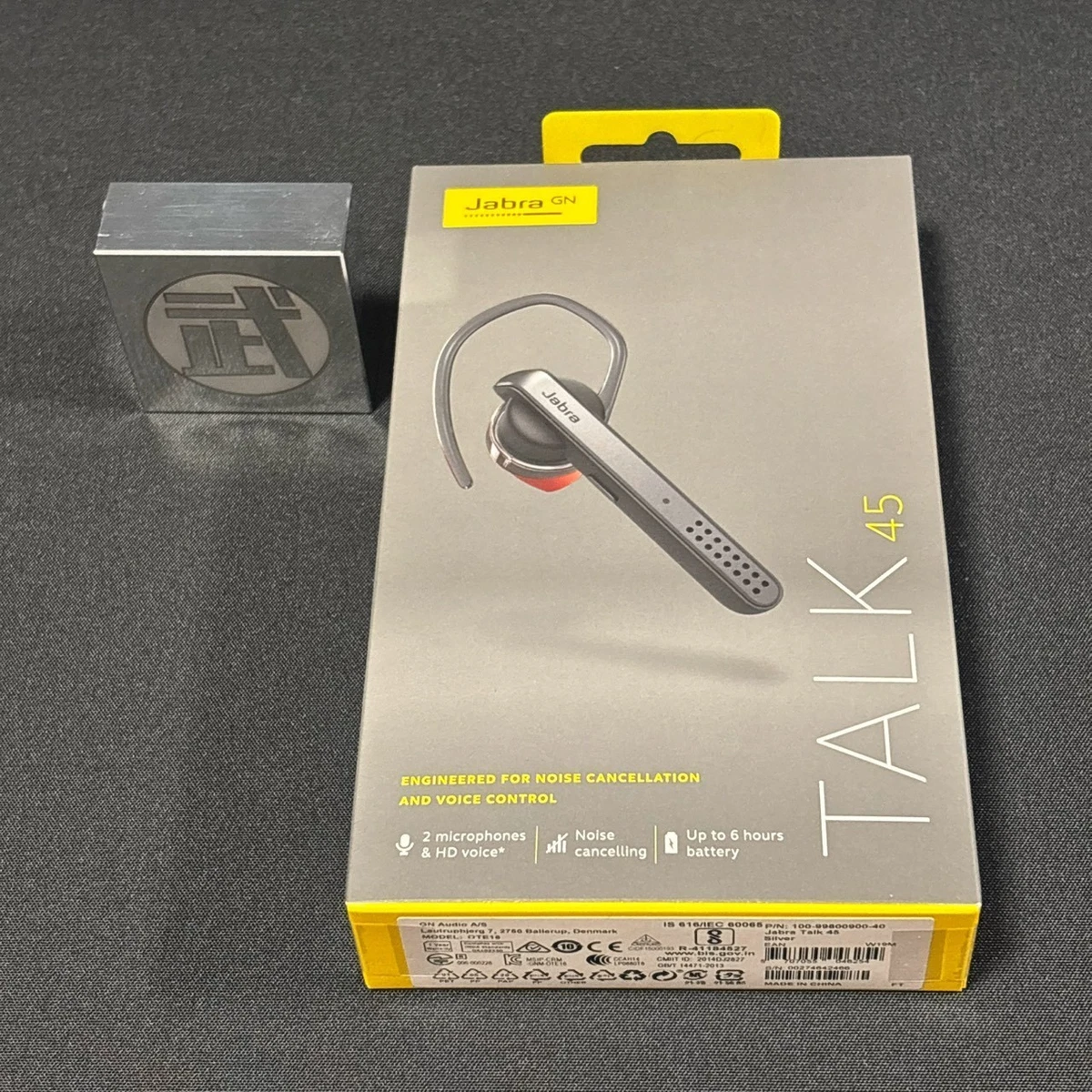 Jabra Talk 45 Bluetooth Headset HD Voice Noise Cancellation Hands 