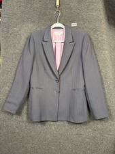 Tahari Arthur S Levine Blazer Womens 10 Pinstripe Notch Collar Work Suit Jacket