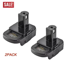 2X USB Battery Adapter Converter for De walt 20V Milwaukee 18V to Ryobi 18V Tool