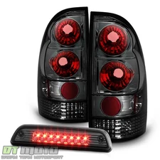 For Smoked 2005-2015 Toyota Tacoma Tail Lights Lamps+LED 3rd Brake Light 05-15