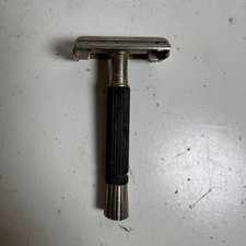 Vintage Gillette Super Speed T4 Silver Black Double-Edge Safety Razor USA Made