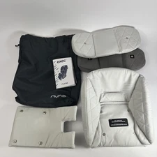 Nuna EXEC Seat Infant Insert Cushion Harness Pads & Storage Bag Gray Set