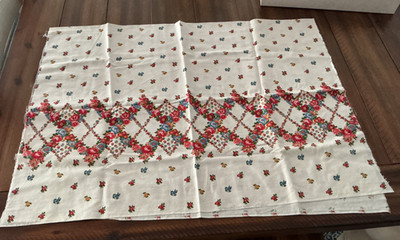 NEW VINTAGE LOOK FABRIC, 2/3 YARD, RED BLUE FLORAL, CRANSTON PRINT WORKS