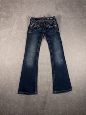 Miss Me Girls Blue Bootcut Jeans Size 10 Embroidered Pockets Jpk5014 Denim