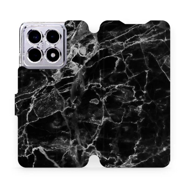 HandyhüLle Mit Klappe FüR Xiaomi 14T Mobiwear Case Flip Cover Schwarzer Marmor-image