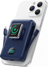Magnetic Portable Charger for Iphone with Built-In Cables, 6-In-1 10800Mah Power