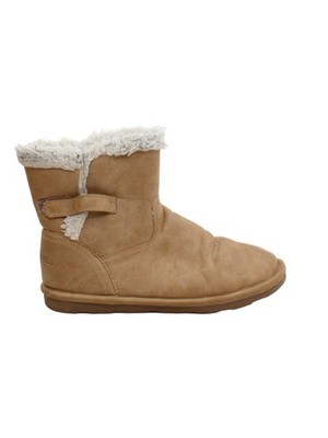 UGG Damen Stiefel UK 8 hellbraun Wildleder mit Kunstfell Plateau