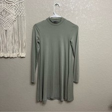 NWT forever 21 Turtleneck high neck sage green Aline mini dress sz xs