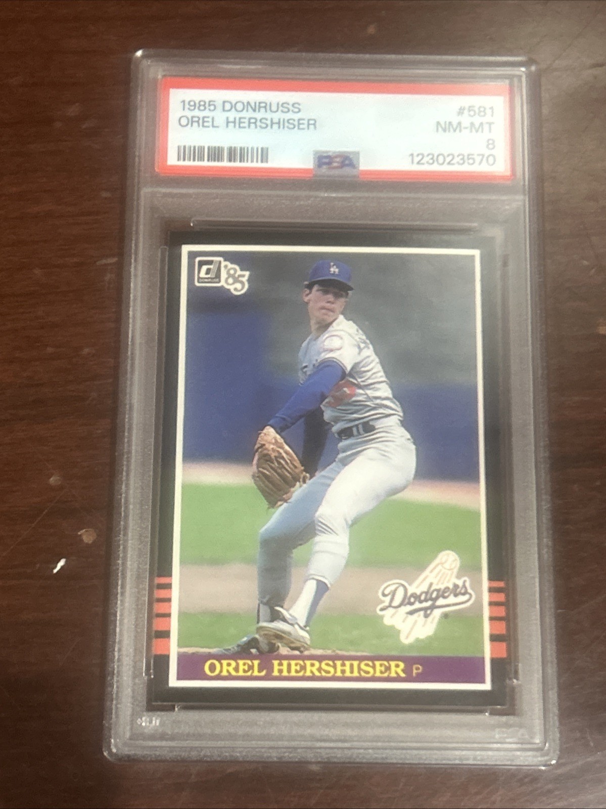 1985 Donruss OREL HERSHISER #581 ROOKIE RC Dodgers - PSA 8 NM-MT