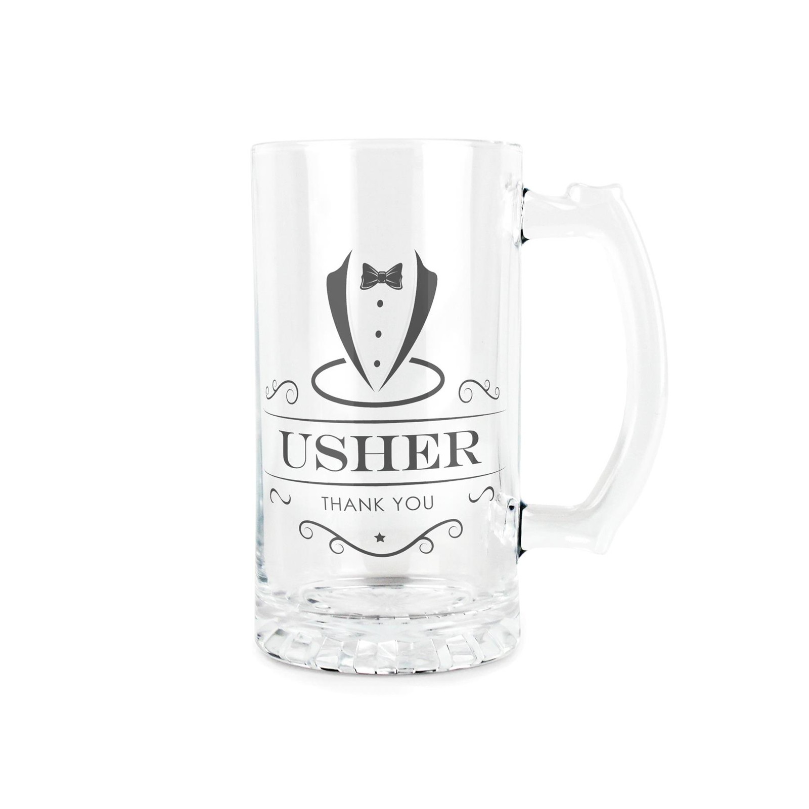 Usher Glass Stein - Wedding Roles Gifts Beer Glass Tankard with Handle