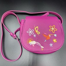 Disney Store Encanto Crossbody Bag Girls Pink Embroidered Floral Mirabel Small