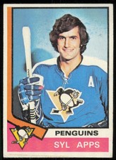 1974-75 TOPPS SYL APPS JR. PITTSBURGH PENGUINS #13 EX